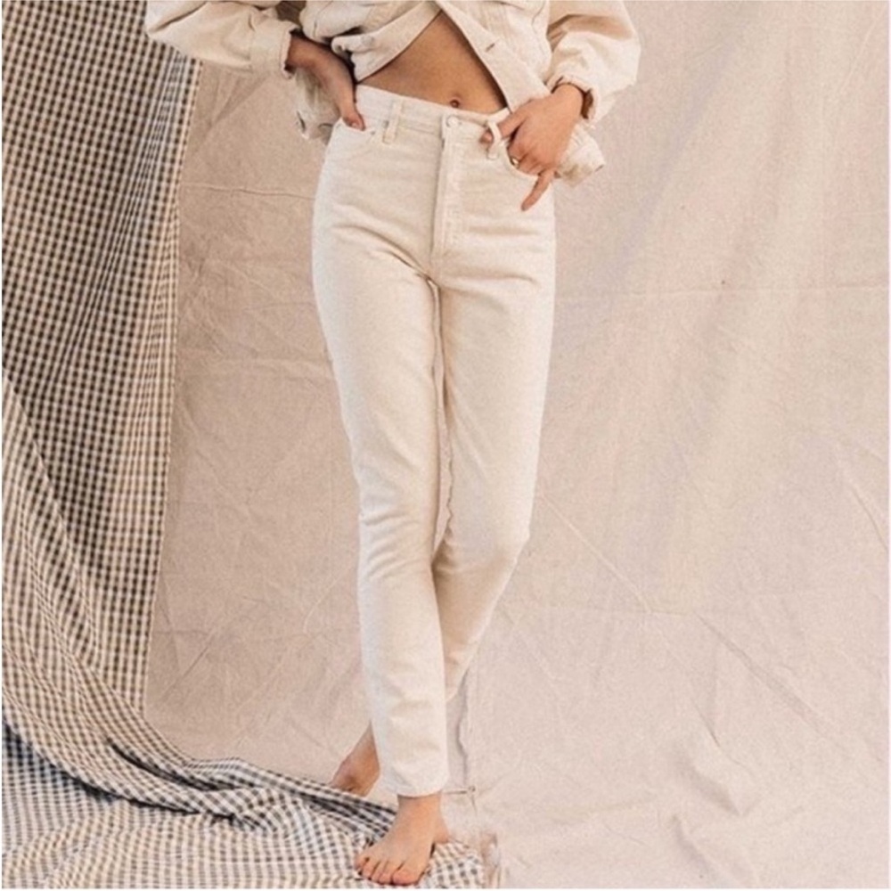 Agolde Women's Cream Straight Leg Remy Jeans